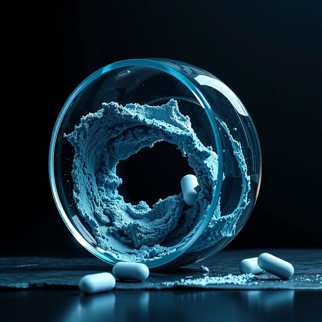 Spirulina Textur in Wasser